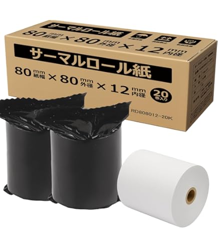 ⭐️新品　感熱レジロール紙　TANOSEE 60巻セット　80×63×12mm たのめーる】TANOSEE 感熱レジロール紙 ノーマル保存 幅80×直径